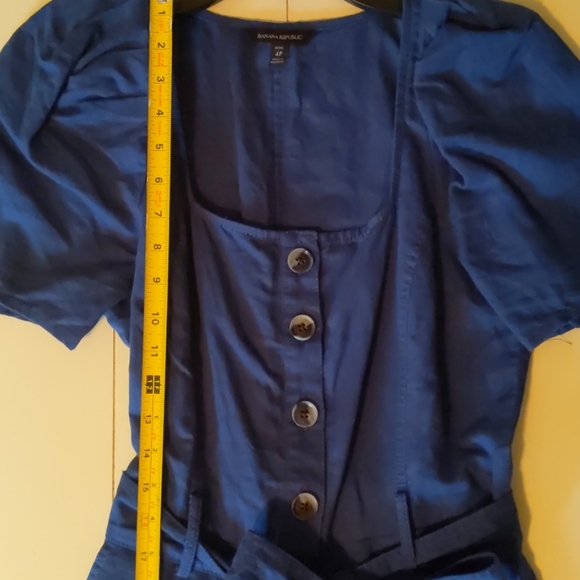 Banana Republic Linen-Cotton Puff-Sleeve Romper - Picture 5 of 8